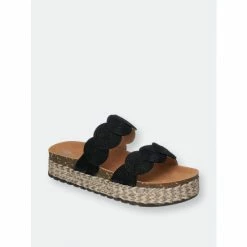 GC SHOES Julian Black Platform Slides Sandals
