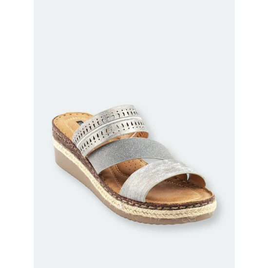 GC SHOES Lupe Silver Wedge Sandals 3 GC SHOES Lupe Silver Wedge Sandals