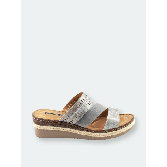 GC SHOES Lupe Silver Wedge Sandals 4 GC SHOES Lupe Silver Wedge Sandals - Image 2