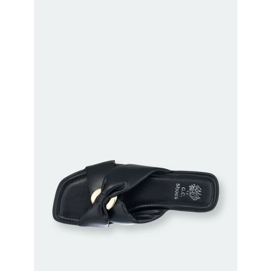 GC SHOES Perri Black Flat Sandals 6 GC SHOES Perri Black Flat Sandals - Image 4