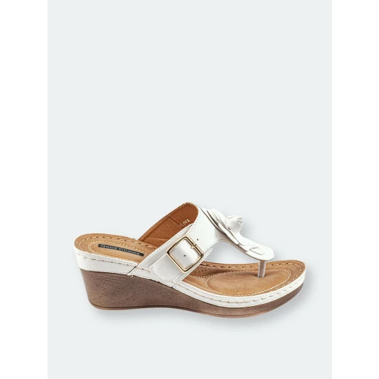 GC SHOES Flora White Wedge Sandals 4 GC SHOES Flora White Wedge Sandals - Image 2