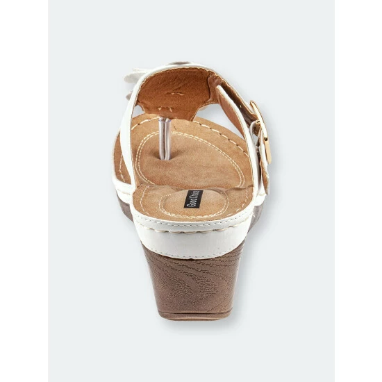 GC SHOES Flora White Wedge Sandals 5 GC SHOES Flora White Wedge Sandals - Image 3