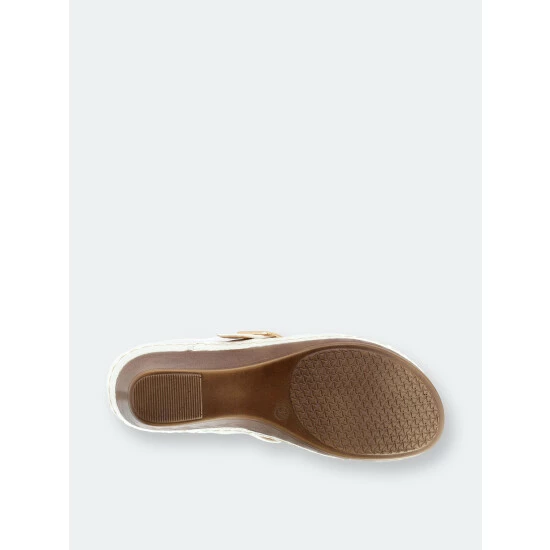 GC SHOES Flora White Wedge Sandals 7 GC SHOES Flora White Wedge Sandals - Image 5