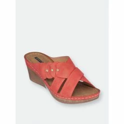 GC SHOES Dorty Red Wedge Sandals