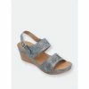 GC SHOES Cynthia Pewter Wedge Sandals