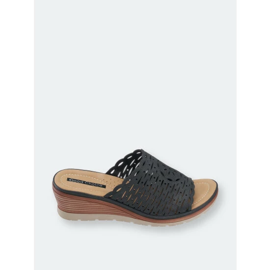 GC SHOES Maddy Black Wedge Sandals 4 GC SHOES Maddy Black Wedge Sandals - Image 2