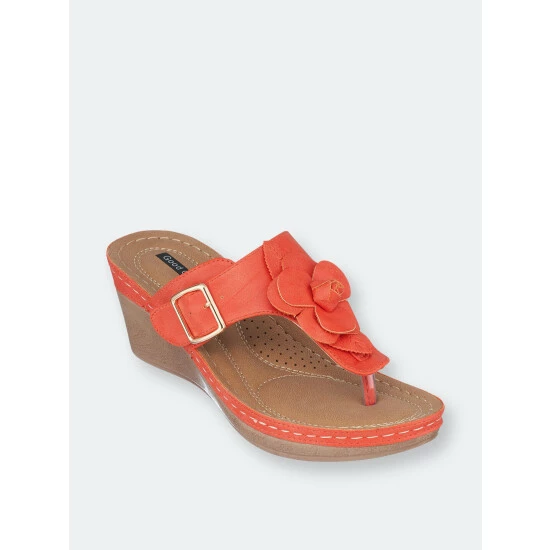 GC SHOES Flora Orange Wedge Sandals 3 GC SHOES Flora Orange Wedge Sandals