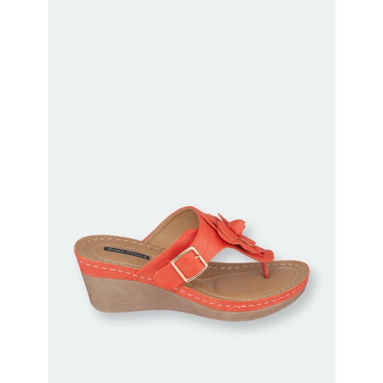 GC SHOES Flora Orange Wedge Sandals 4 GC SHOES Flora Orange Wedge Sandals - Image 2