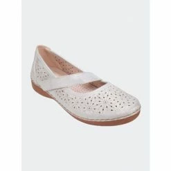 GC SHOES Laurel Silver Mary Jane Flat Flats