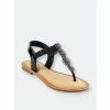 GC SHOES Carlie Black Flat Sandals