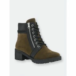 GC SHOES Taylor Colorblock Olive Booties