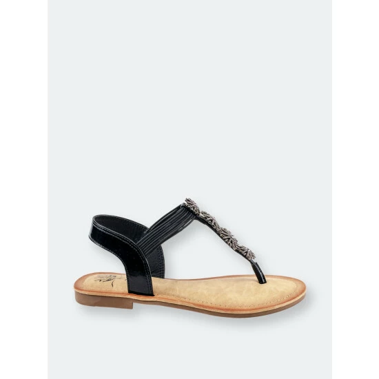 GC SHOES Carlie Black Flat Sandals 4 GC SHOES Carlie Black Flat Sandals - Image 2