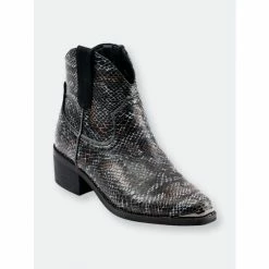 GC SHOES Stax Black Snake Ankle Bootie Booties