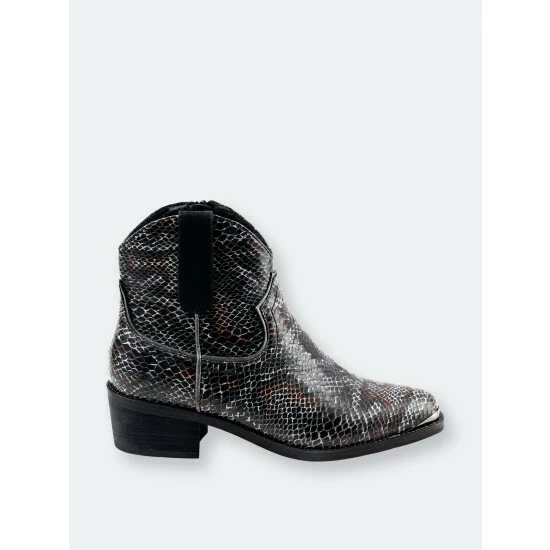 GC SHOES Stax Black Snake Ankle Bootie Booties 4 GC SHOES Stax Black Snake Ankle Bootie Booties - Image 2
