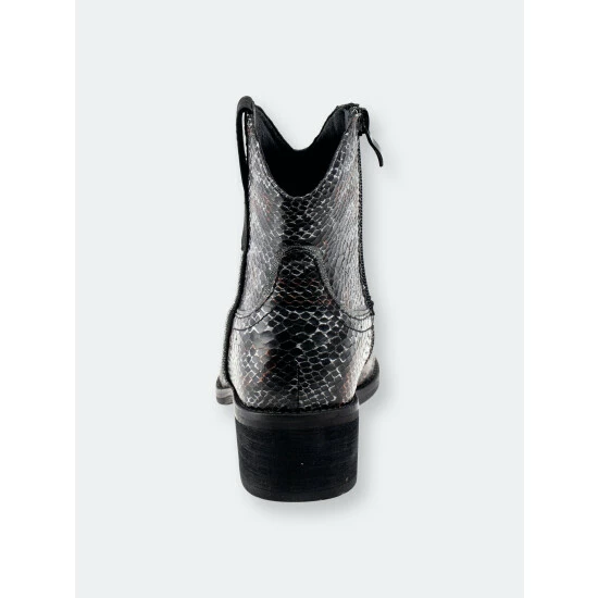 GC SHOES Stax Black Snake Ankle Bootie Booties 5 GC SHOES Stax Black Snake Ankle Bootie Booties - Image 3
