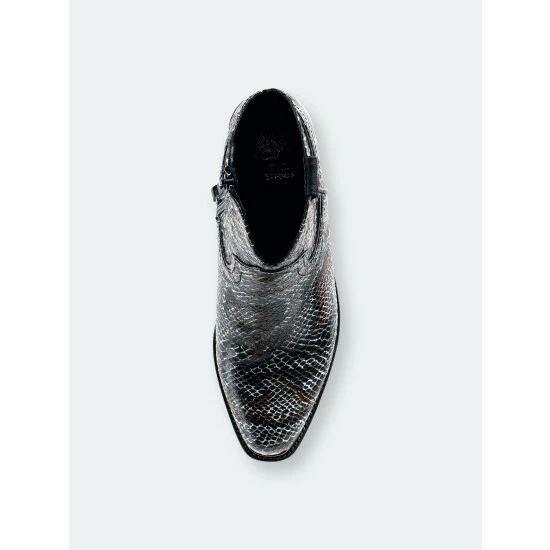 GC SHOES Stax Black Snake Ankle Bootie Booties 6 GC SHOES Stax Black Snake Ankle Bootie Booties - Image 4