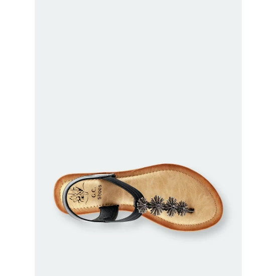 GC SHOES Carlie Black Flat Sandals 6 GC SHOES Carlie Black Flat Sandals - Image 4