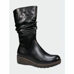 GC SHOES Dange Black Wedge Boot Boots