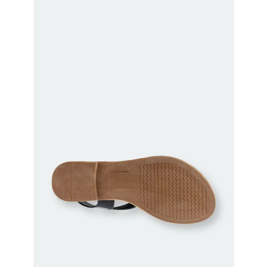 GC SHOES Carlie Black Flat Sandals 7 GC SHOES Carlie Black Flat Sandals - Image 5