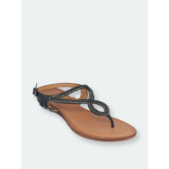 GC SHOES Selena Black Flat Sandals 3 GC SHOES Selena Black Flat Sandals