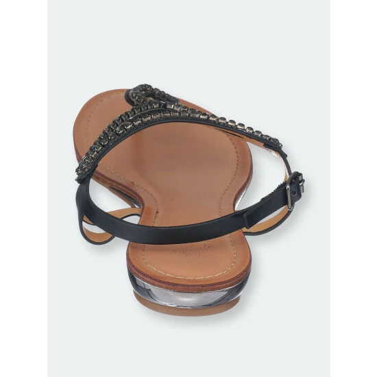 GC SHOES Selena Black Flat Sandals 5 GC SHOES Selena Black Flat Sandals - Image 3