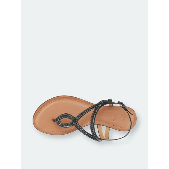 GC SHOES Selena Black Flat Sandals 6 GC SHOES Selena Black Flat Sandals - Image 4