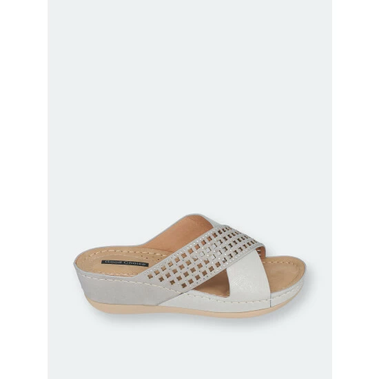 GC SHOES Isabella Silver Wedge Sandals 4 GC SHOES Isabella Silver Wedge Sandals - Image 2