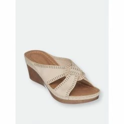 GC SHOES Gisele Gold Wedge Sandals