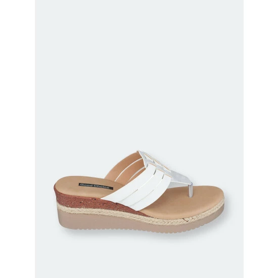 GC SHOES Garson White Wedge Sandals 4 GC SHOES Garson White Wedge Sandals - Image 2