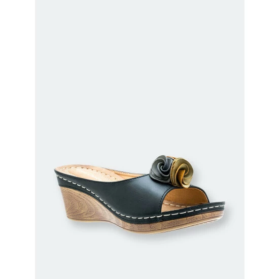 GC SHOES Sydney Black Wedge Sandals 3 GC SHOES Sydney Black Wedge Sandals
