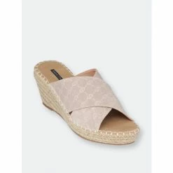 GC SHOES Darline Nude Espadrille Wedge Sandals