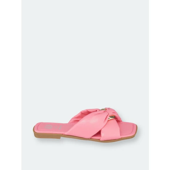 GC SHOES Perri Hot Pink Flat Sandals 4 GC SHOES Perri Hot Pink Flat Sandals - Image 2