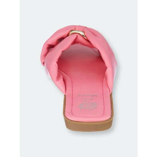 GC SHOES Perri Hot Pink Flat Sandals 5 GC SHOES Perri Hot Pink Flat Sandals - Image 3
