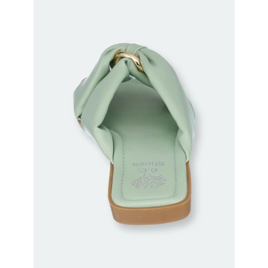 GC SHOES Perri Green Flat Sandals 5 GC SHOES Perri Green Flat Sandals - Image 3