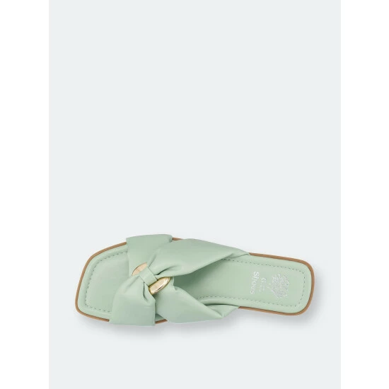 GC SHOES Perri Green Flat Sandals 6 GC SHOES Perri Green Flat Sandals - Image 4
