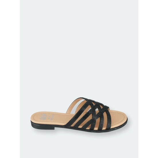 GC SHOES Sage Black Flat Sandals 4 GC SHOES Sage Black Flat Sandals - Image 2
