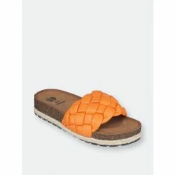 GC SHOES Lesley Orange Footbed Sandals