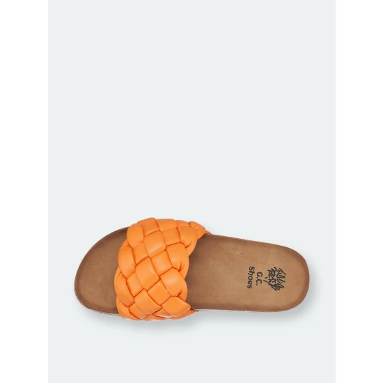 GC SHOES Lesley Orange Footbed Sandals 6 GC SHOES Lesley Orange Footbed Sandals - Image 4