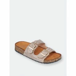 GC SHOES Holly Rose Gold Footbed Sandals