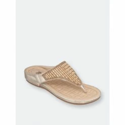 GC SHOES Jamm Gold Flat Sandals