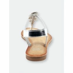 GC SHOES Carlie Silver Flat Sandals -GC SHOES Shop unnamed file 313