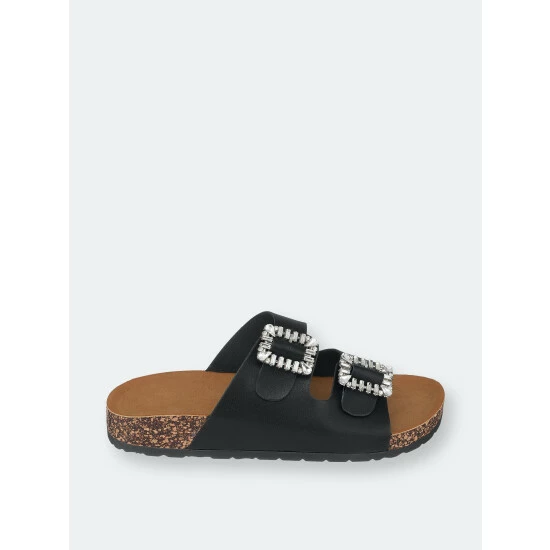 GC SHOES Claudia Black Footbed Sandals 4 GC SHOES Claudia Black Footbed Sandals - Image 2