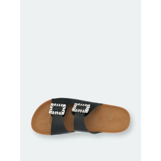 GC SHOES Claudia Black Footbed Sandals 6 GC SHOES Claudia Black Footbed Sandals - Image 4