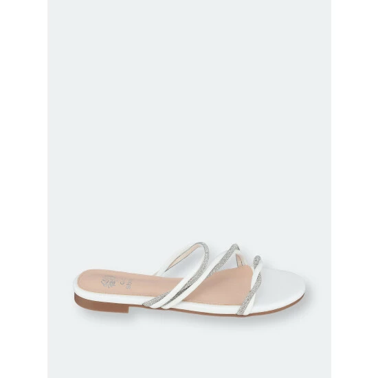 GC SHOES Ceela White Flat Sandals 4 GC SHOES Ceela White Flat Sandals - Image 2