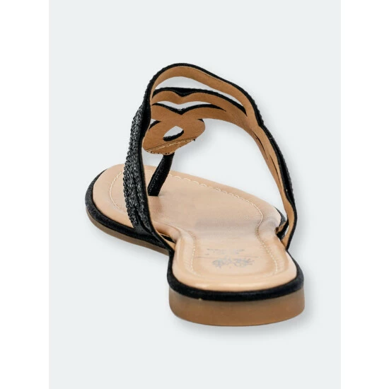 GC SHOES Amelia Black Flat Sandals 5 GC SHOES Amelia Black Flat Sandals - Image 3
