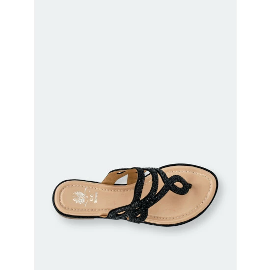 GC SHOES Amelia Black Flat Sandals 6 GC SHOES Amelia Black Flat Sandals - Image 4