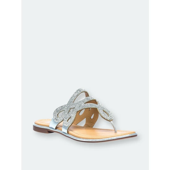 GC SHOES Amelia Silver Flat Sandals 3 GC SHOES Amelia Silver Flat Sandals