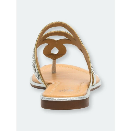 GC SHOES Amelia Silver Flat Sandals 5 GC SHOES Amelia Silver Flat Sandals - Image 3