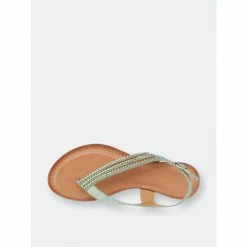 GC SHOES Mabel Green Flat Sandals -GC SHOES Shop unnamed file 368