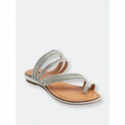 GC SHOES Harmonie Silver Flat Sandals